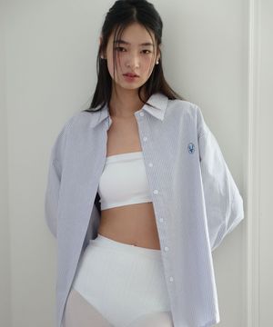 로고 스트라이프 셔츠