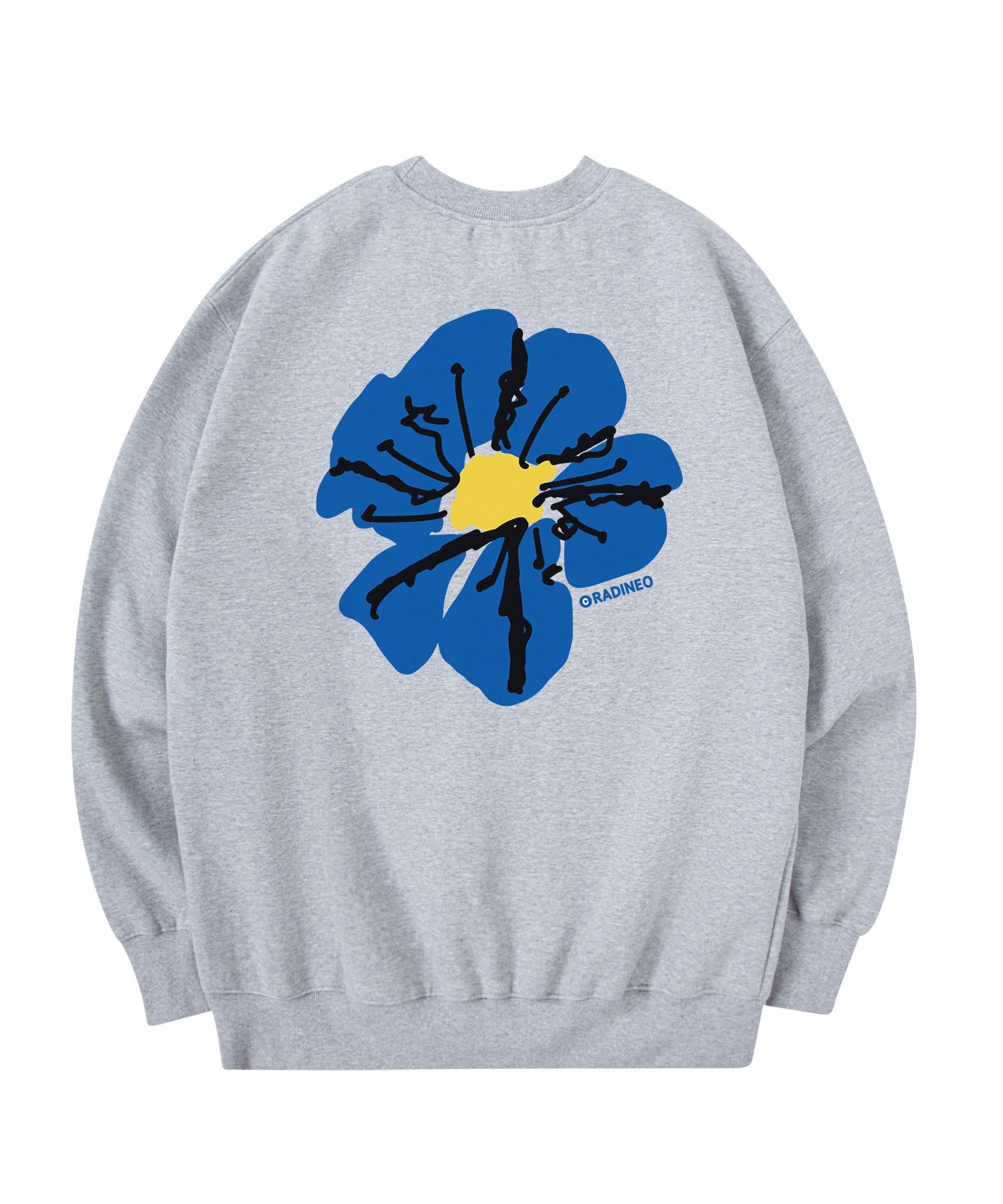 [RADINEO]★ 韓国人気★BLUE FLOWER SWEAT MUSINSA | RADINEO Blue Flower Sweatshirt Gray