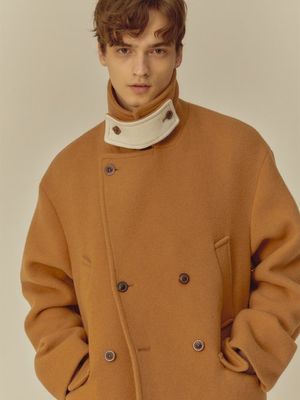 OVERSIZED DOUBLE HALF COAT BEIGE