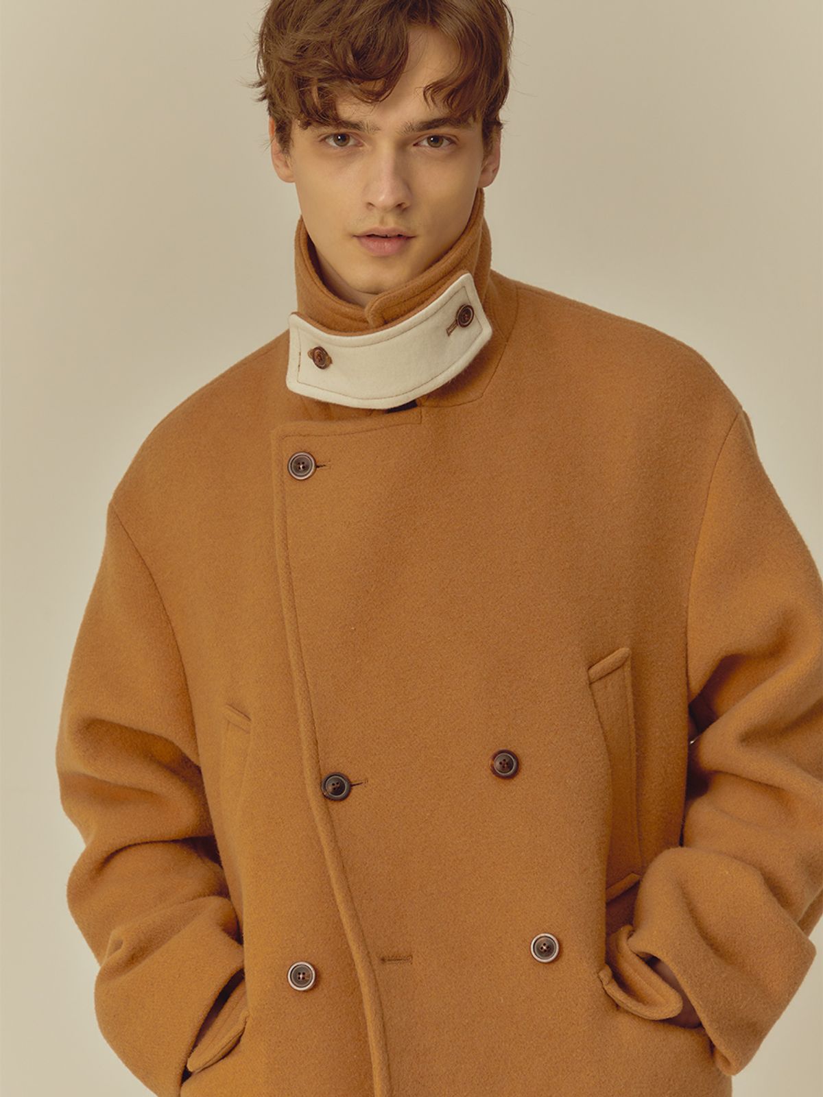 노앙(NOHANT) OVERSIZED DOUBLE HALF COAT BEIGE