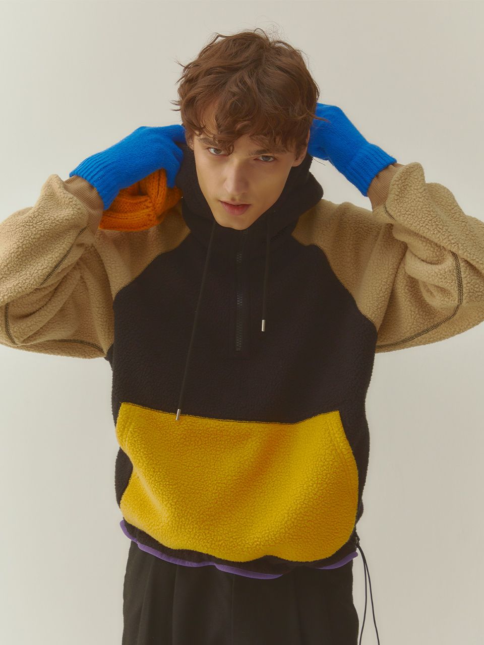 ★送料・関税込★nohant★COLOR BLOCK FLEECE HOODIE★ MUSINSA | NOHANT COLOR BLOCK FLEECE HOODIE BLACK