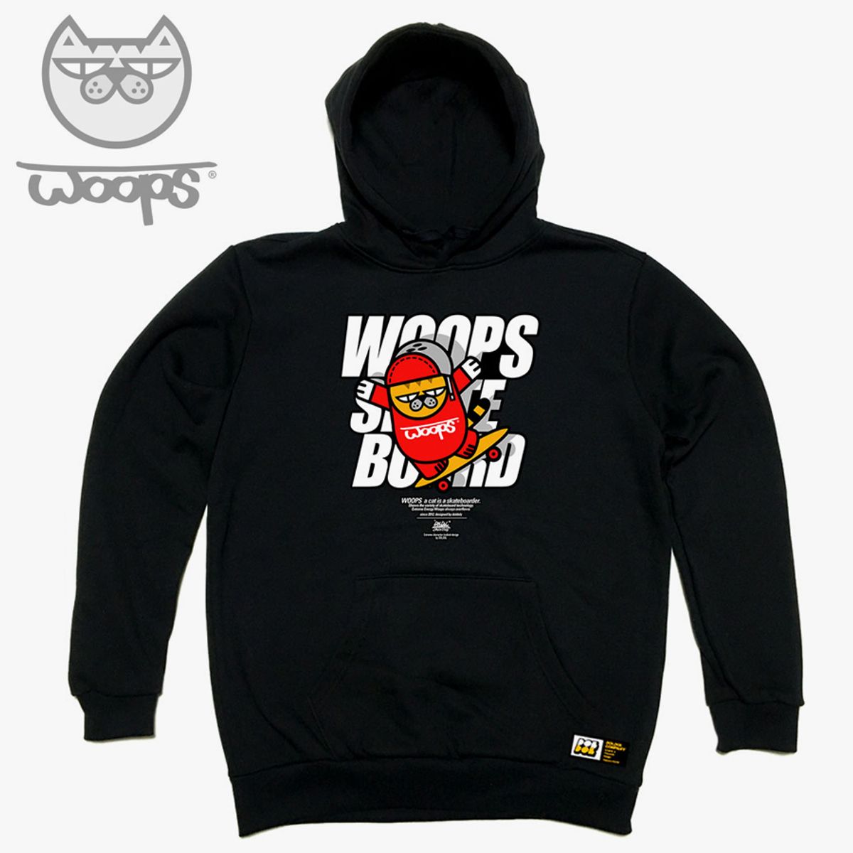 돌돌(DOLDOL) WOOPS_HOODY_73 스케이트보드 고양이 웁스 캐릭터 그래픽 후드티 후디