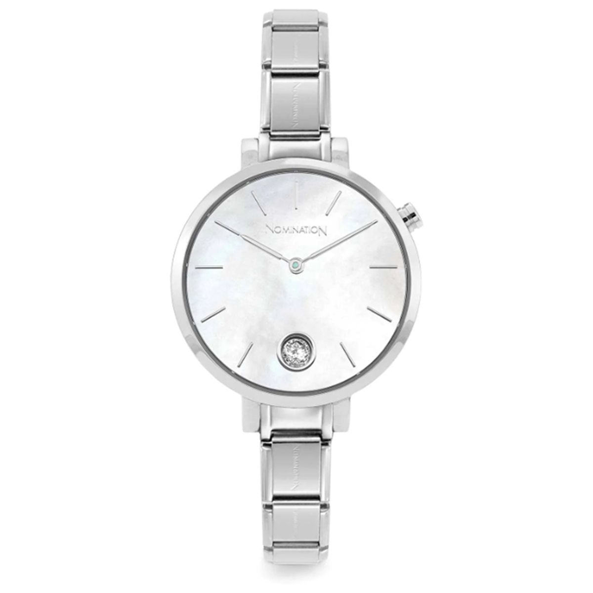 노미네이션(NOMINATION) 시계 파리 클래식 큐빅 레이디 (White mother of pearl) 076033/008