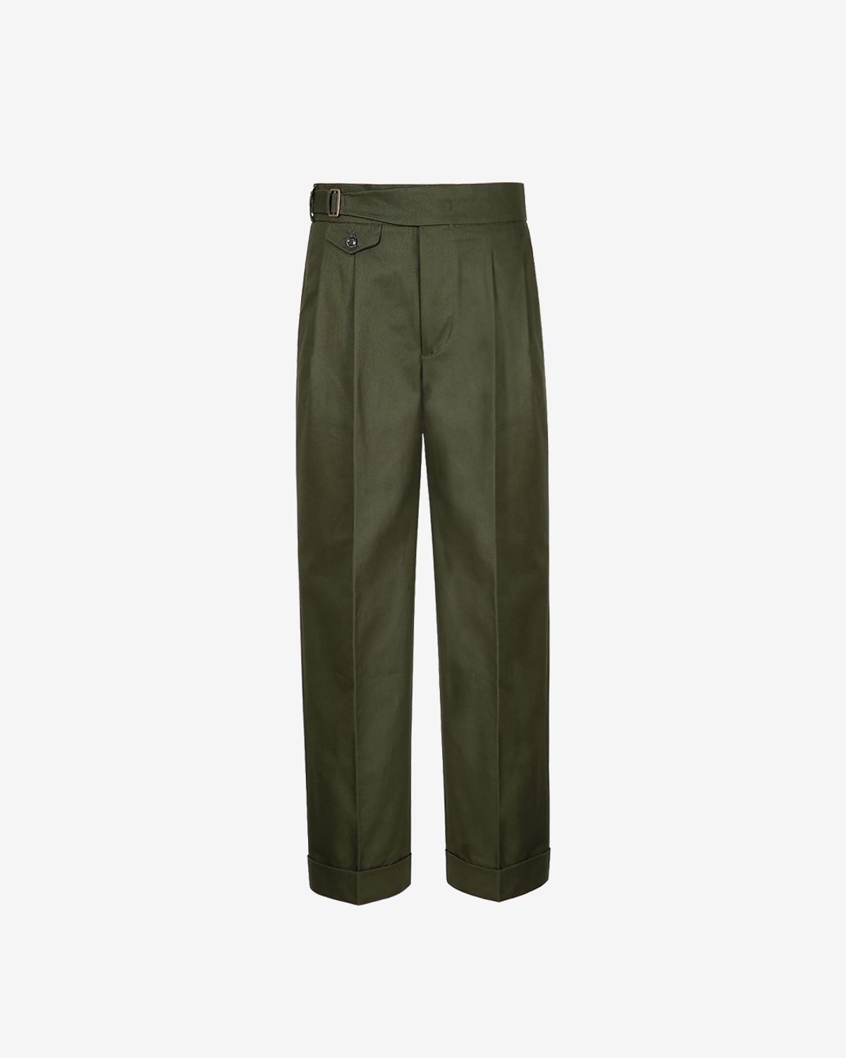 솔티(SORTIE) 20s Cotton Side Trousers (Khaki)