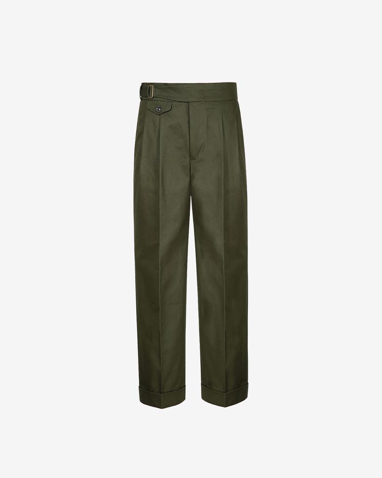 20s Cotton Side Trousers (Khaki)