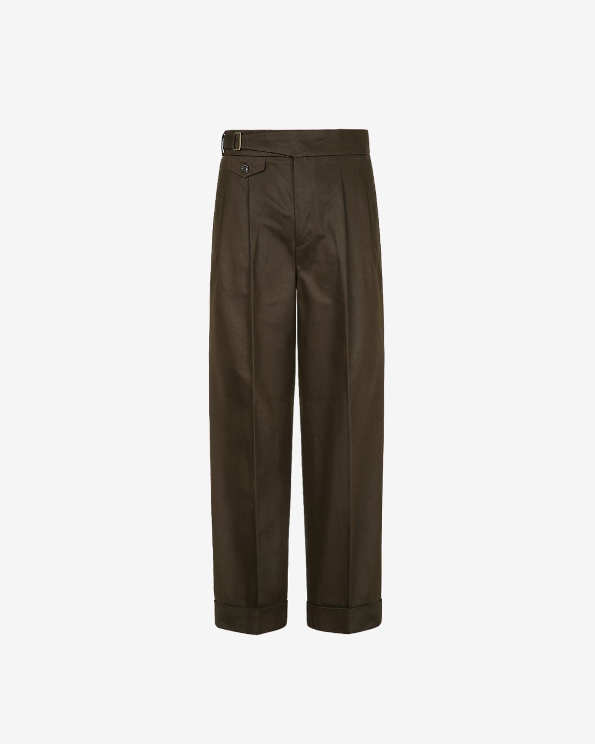 솔티(SORTIE) 20s Cotton Side Trousers (Brown)
