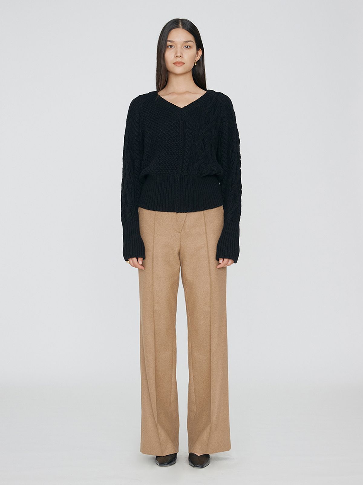 렘플레이스먼트(REMPLACEMENT) OBLIQUE LINE TROUSERS - CAMEL
