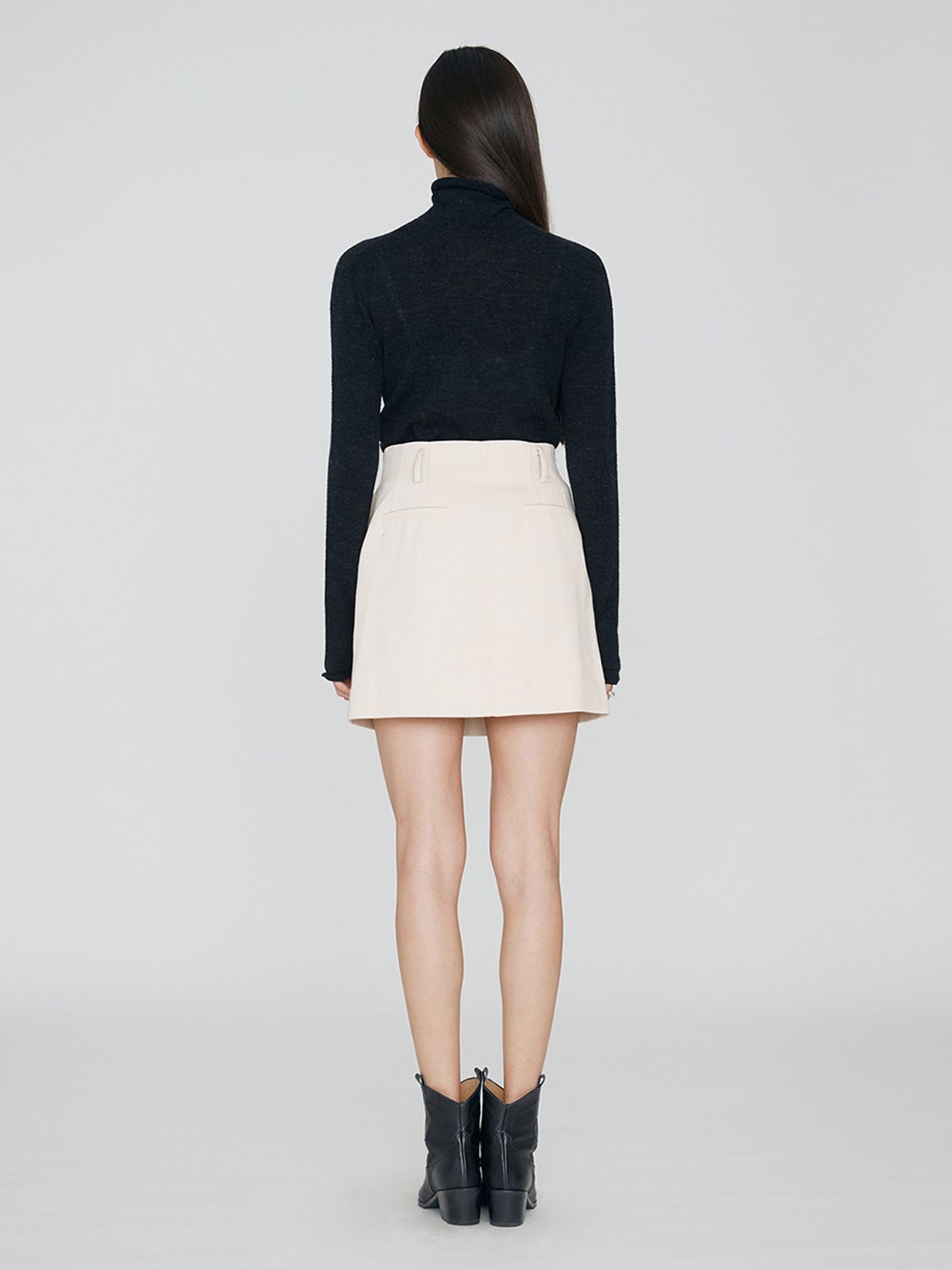 렘플레이스먼트(REMPLACEMENT) OBLIQUE LINE SKIRT - IVORY