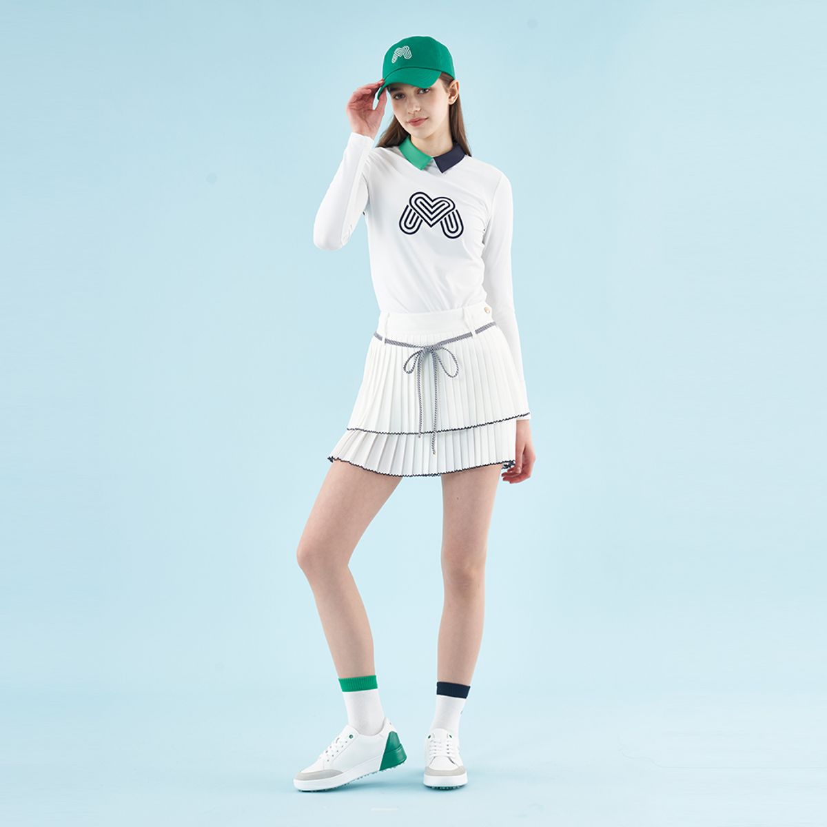 마틴골프(MARTINE GOLF) Cancan Pleats Skirt_White