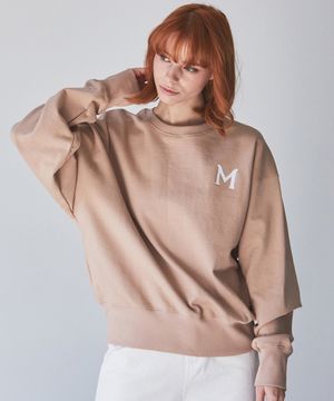 M LOGO SWEATSHIRT_SAND BROWN MS003