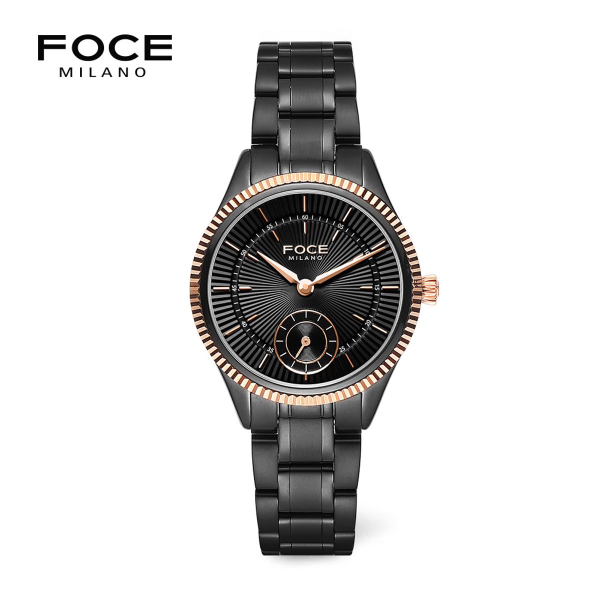포체(FOCE) 30mm 여성 스몰세컨드 블랙 메탈시계 FM2117LM-BKG
