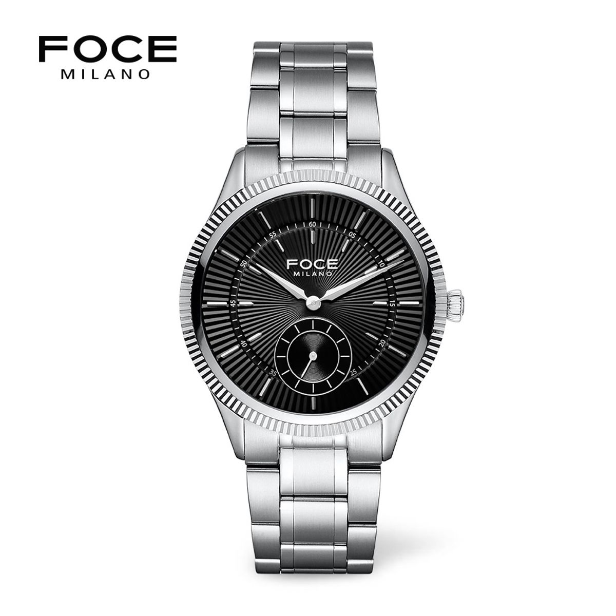 포체(FOCE) 40mm 남성 스몰세컨드 메탈시계 FM2117GM-BK
