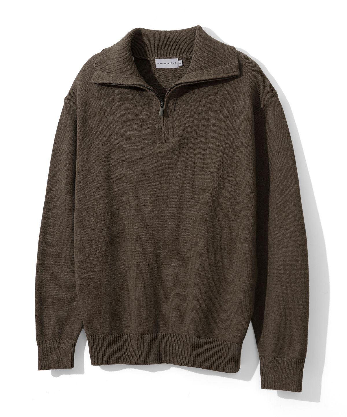 커스텀어클락(COSTUME O’CLOCK) 컨템포러리 하프 집업 니트 빈티지브라운 COOSKT026V.BROWN