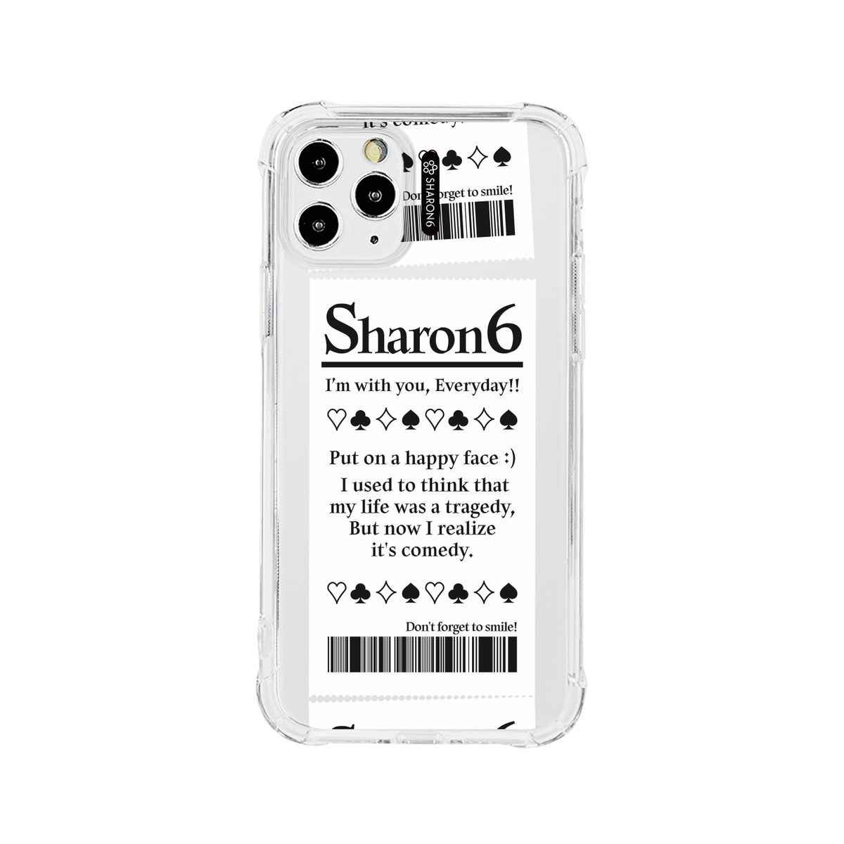 샤론6(SHARON6) 아이폰 핸드폰 투명 케이스 조커티켓
