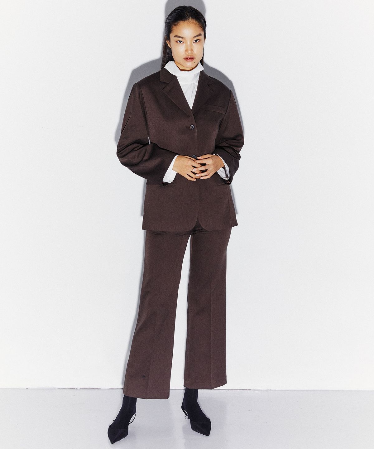 킴도(KIMDOH) TAILORED BOOT CUT PANTS BROWN