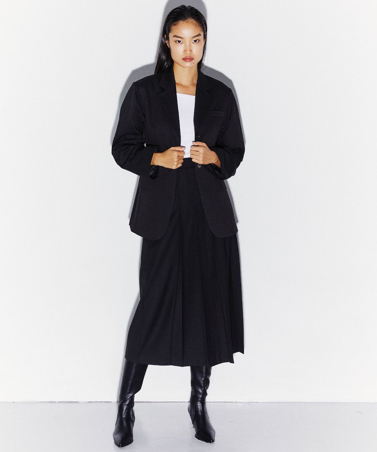 킴도(KIMDOH) MAXI PLEATS SKIRT BLACK