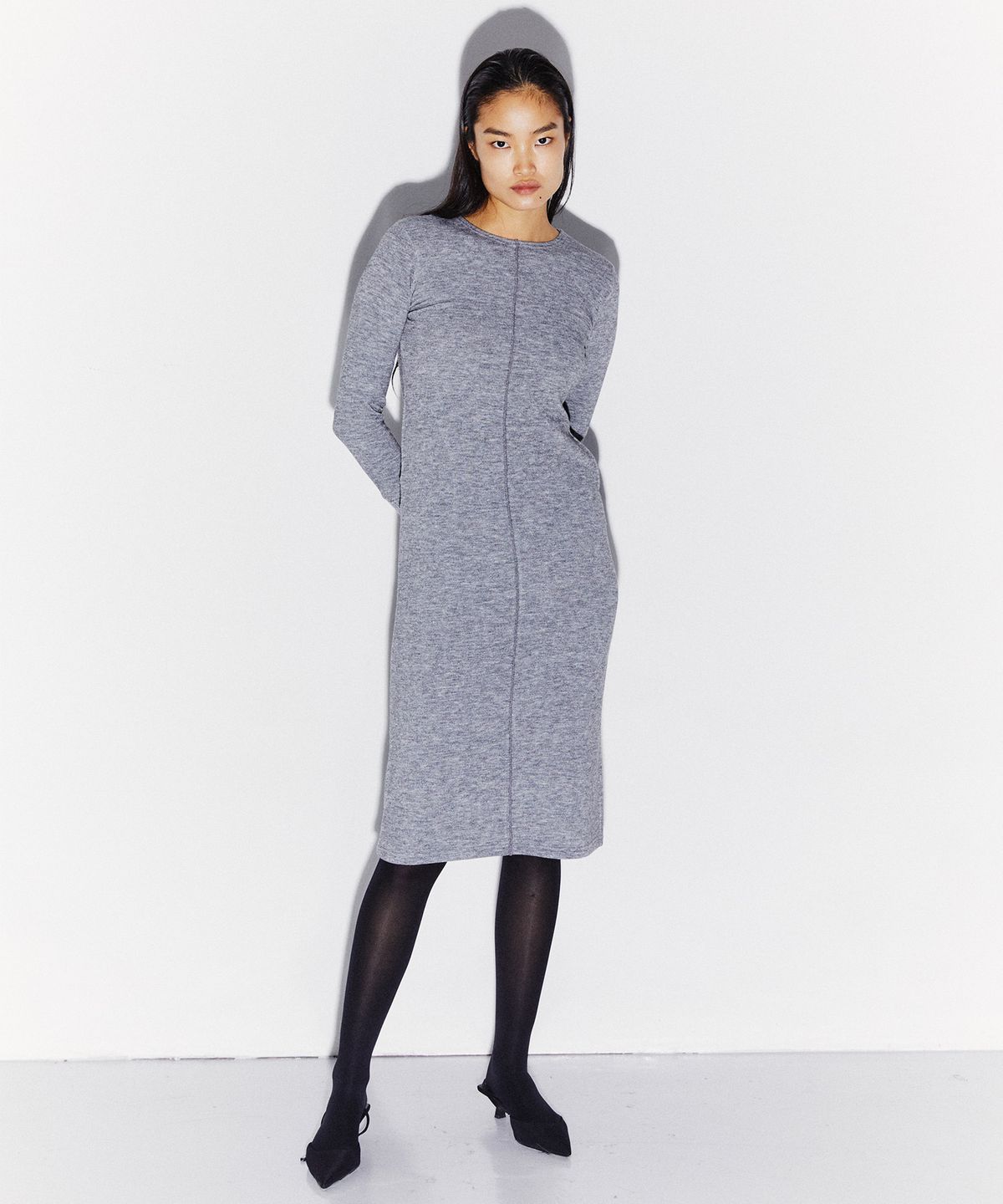킴도(KIMDOH) FRONT BACK KNIT DRESS GRAY