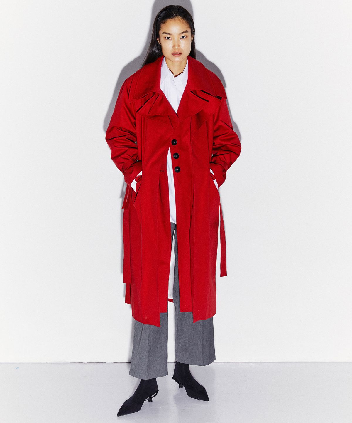 킴도(KIMDOH) COTTON TWILL TRENCH COAT RED