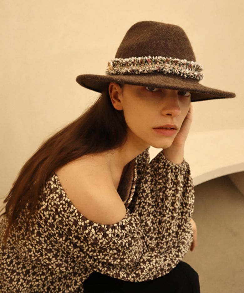 울100 브라운 페도라_Wool100 Brown Fedora