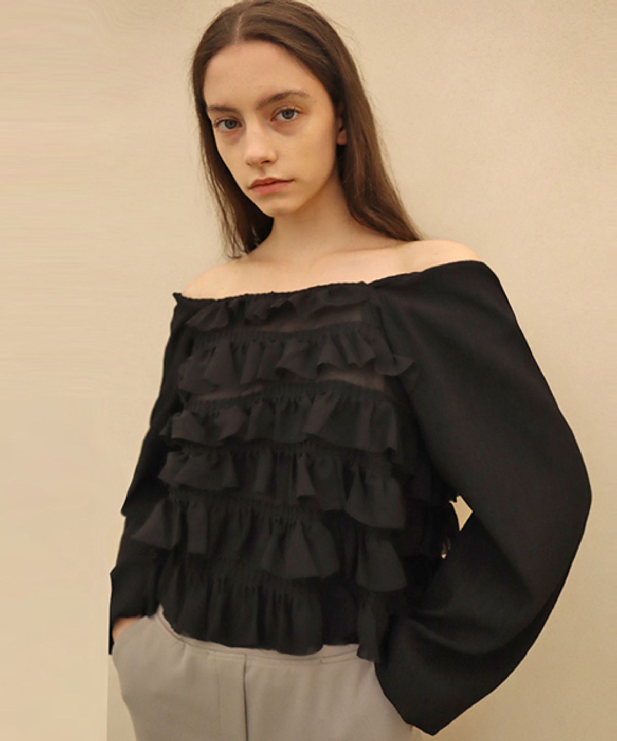 데미지니모닉(DAMAGE MNEMONIC) 캉캉 블랙 오프숄더_Cancan Black Off shoulder