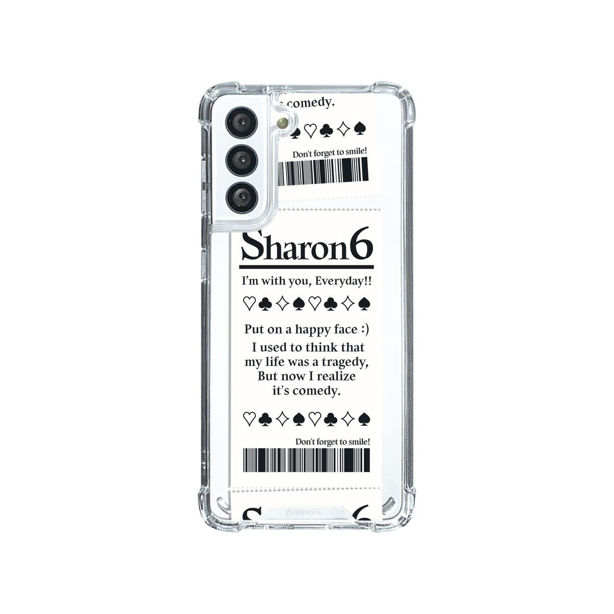 샤론6(SHARON6) 갤럭시 핸드폰 투명 케이스 조커티켓