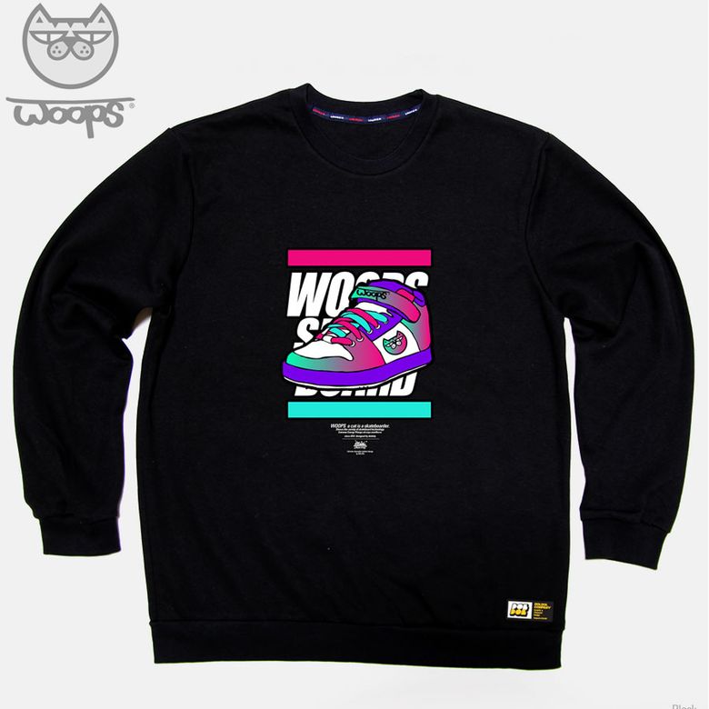 WOOPS-MTM-90 스케이트보드 고양이 웁스 캐릭터 맨투맨 긴팔티