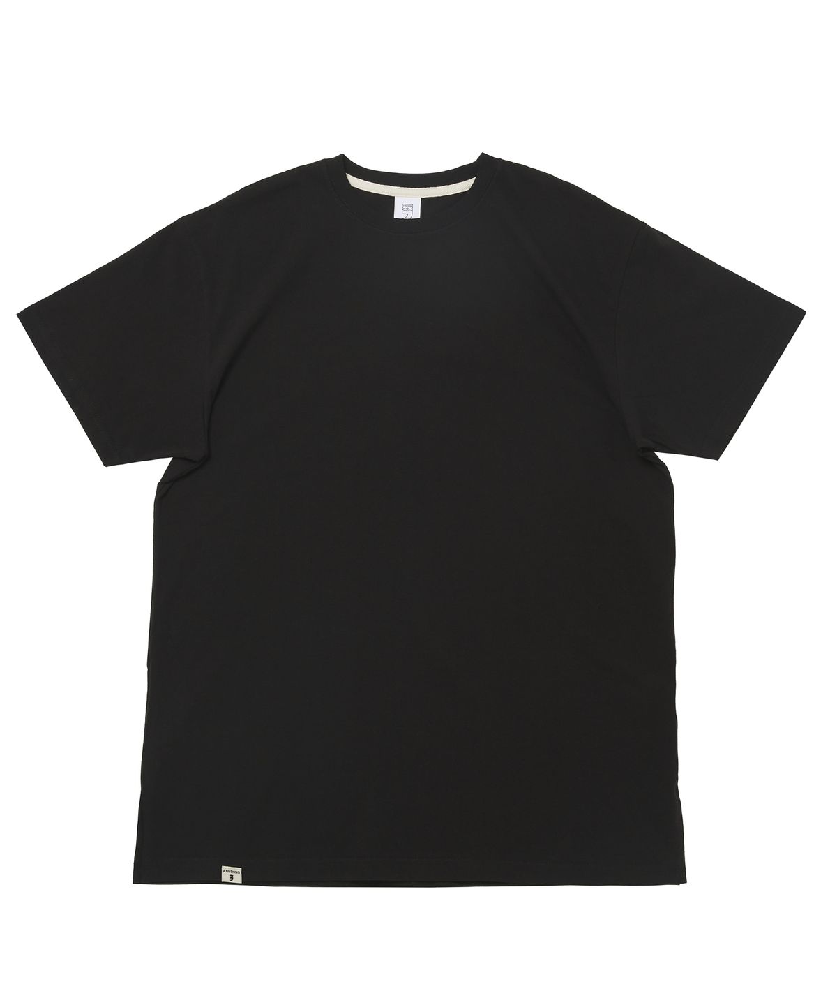 어낫띵(A NOTHING) SILKY-COTTON LONG LAYERED 1/2 TEE (Black)