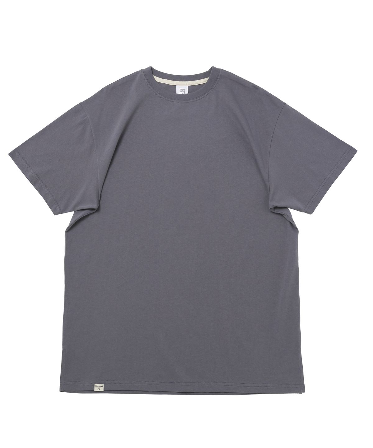 어낫띵(A NOTHING) SILKY-COTTON LONG LAYERED 1/2 TEE (Charcoal)