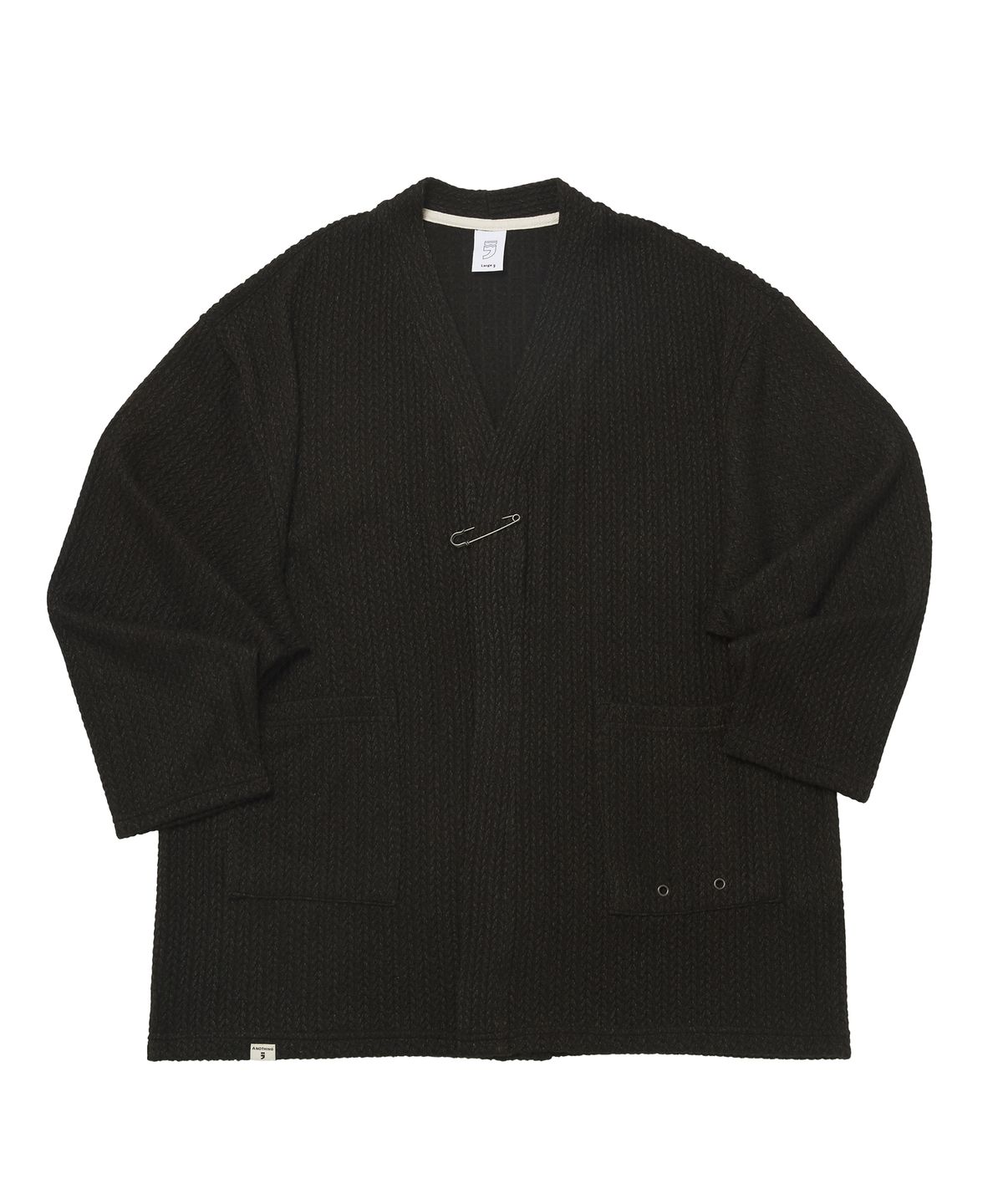 어낫띵(A NOTHING) PIN. BARLEY-KNIT HERITAGE CARDIGAN (Black)