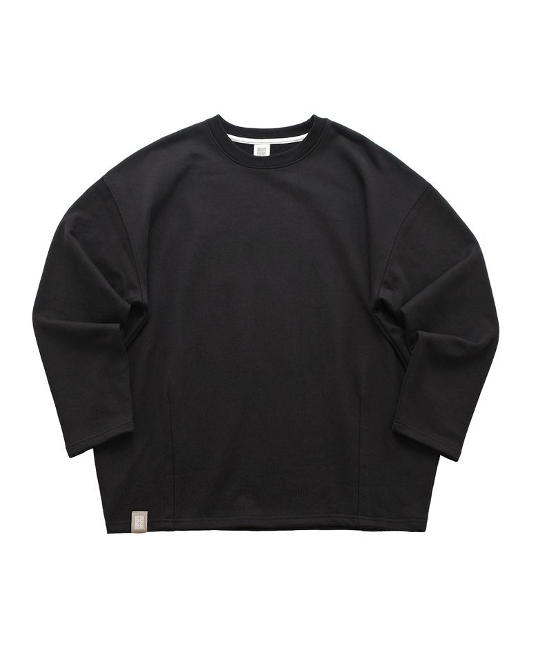 HEAVY-TERRY BALLOON SWEAT BOX TEE (Black)