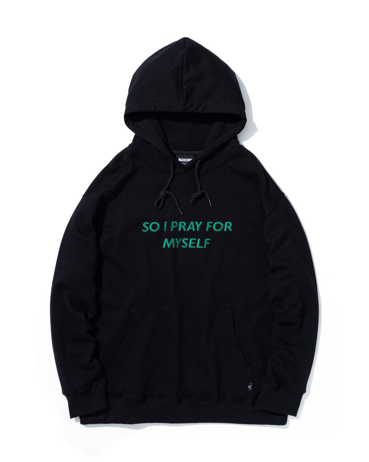 블랙스미(BLEXXME) SO I PRAY FOR MYSELF OVERSIZE FIT HOOD T-SHIRT BLACK
