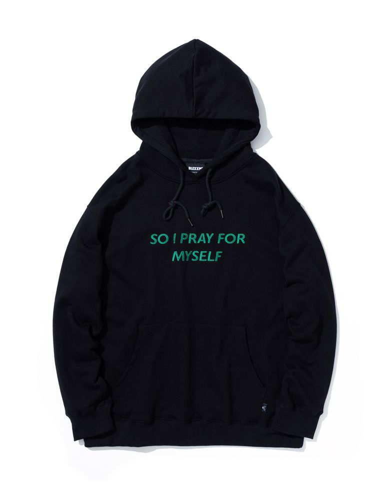 SO I PRAY FOR MYSELF OVERSIZE FIT HOOD T-SHIRT BLACK