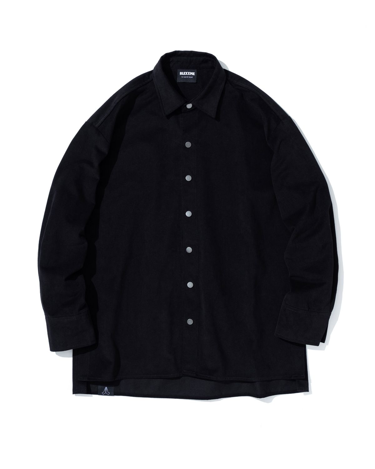 블랙스미(BLEXXME) BASIC OVERSIZE FIT SLIT SHIRT TRUCKER JACKET BLACK