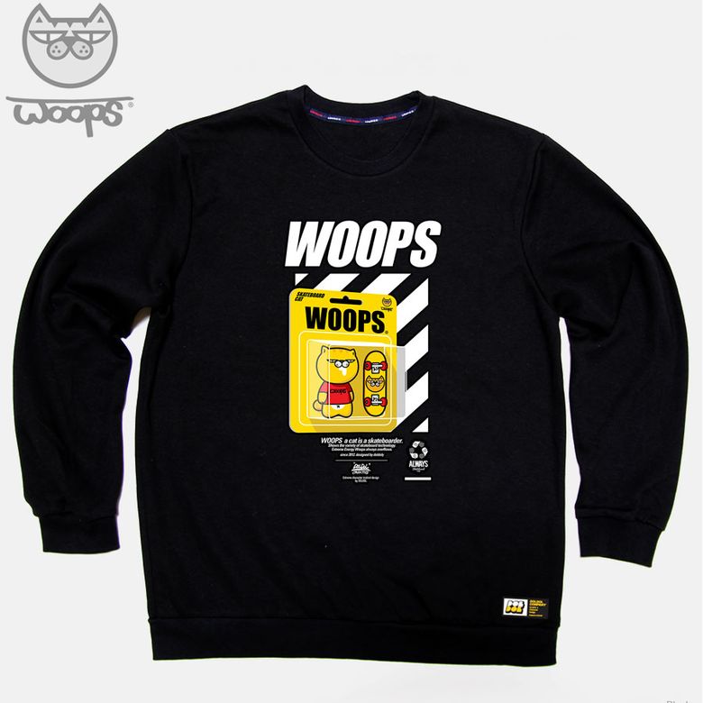WOOPS-MTM-85 스케이트보드 고양이 웁스 캐릭터 맨투맨 긴팔티