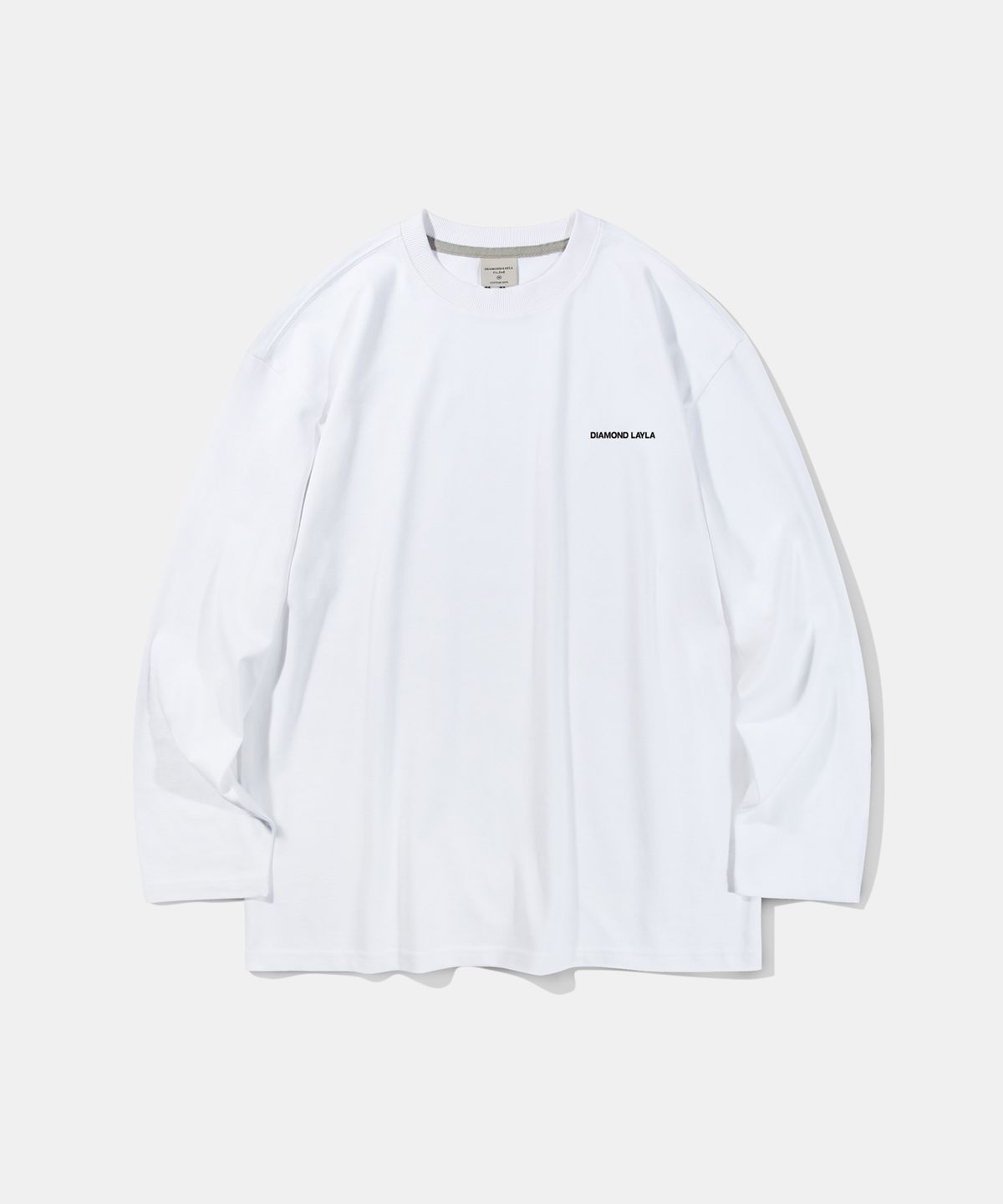 다이아몬드 레이라(DIAMOND LAYLA) Check Logo Long Sleeve T54 White