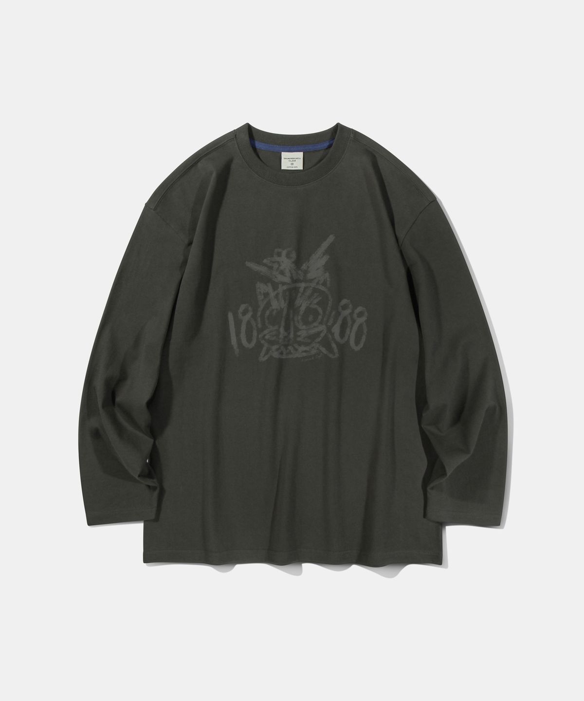 다이아몬드 레이라(DIAMOND LAYLA) Painting KKAHO Long Sleeve T57 Khaki Charcoal
