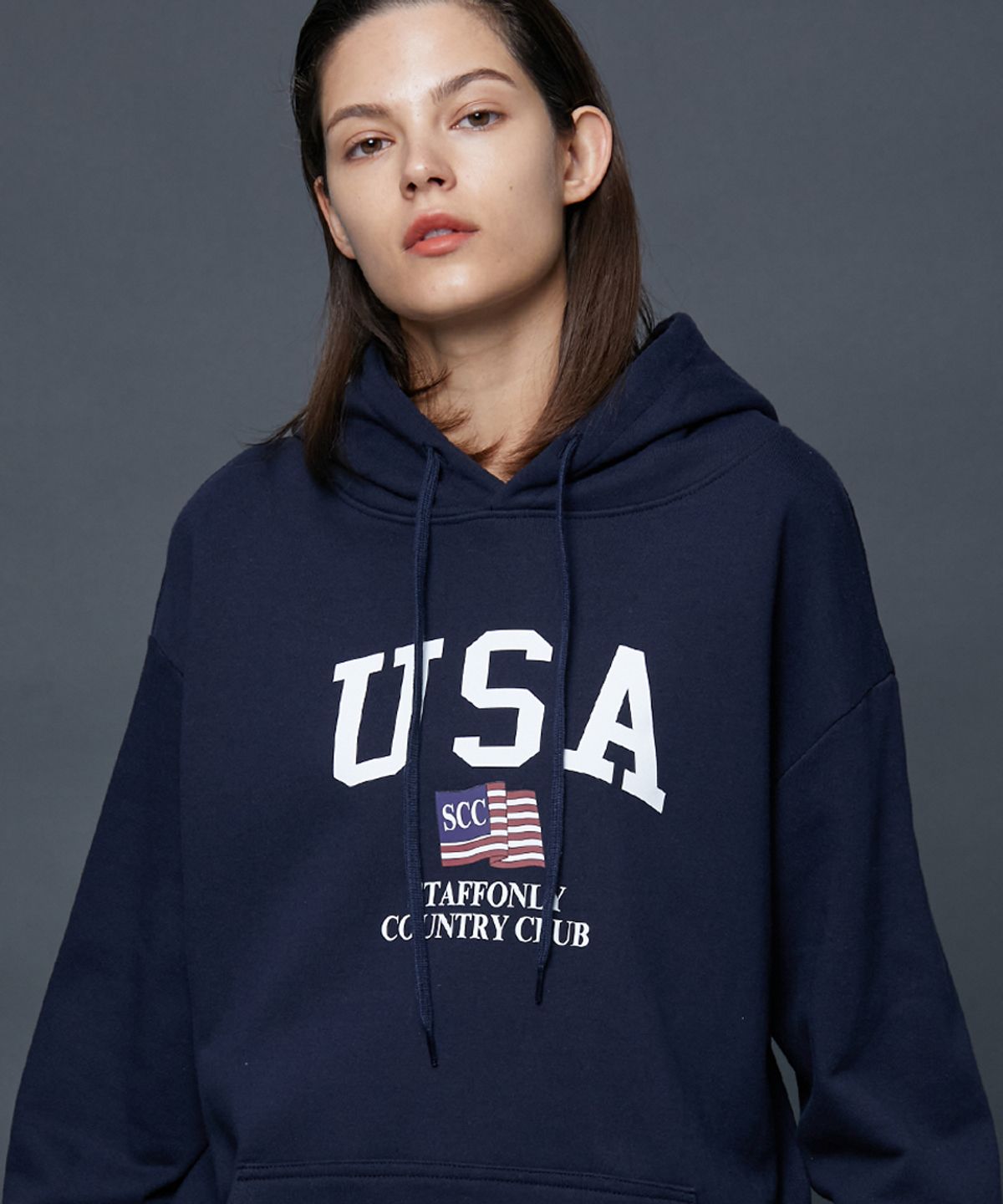 스텝온리(STAFFONLY) USA HOODIE (NAVY)