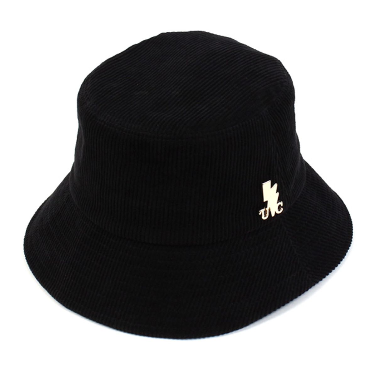 유니버셜 케미스트리(UNIVERSAL CHEMISTRY) Side Thunder Black Corduroy Bucket Hat 코듀로이버킷햇