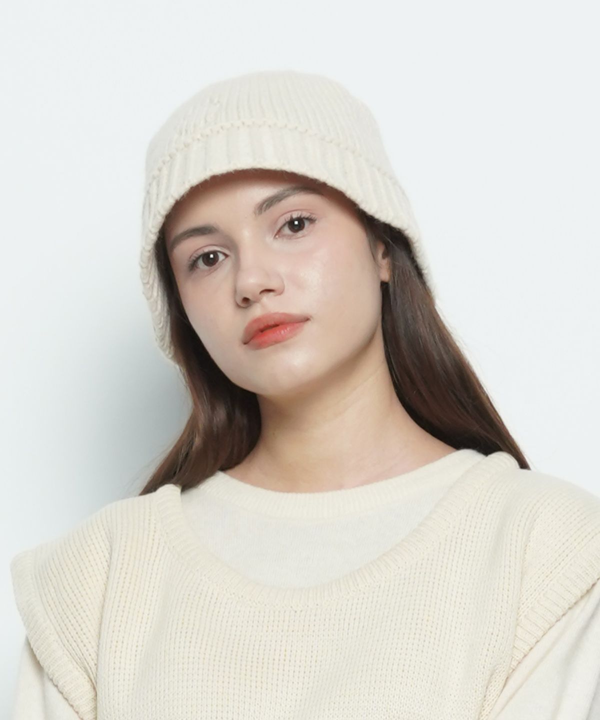 에이본(THE-ABON) MW212 line knit bucket hat beige