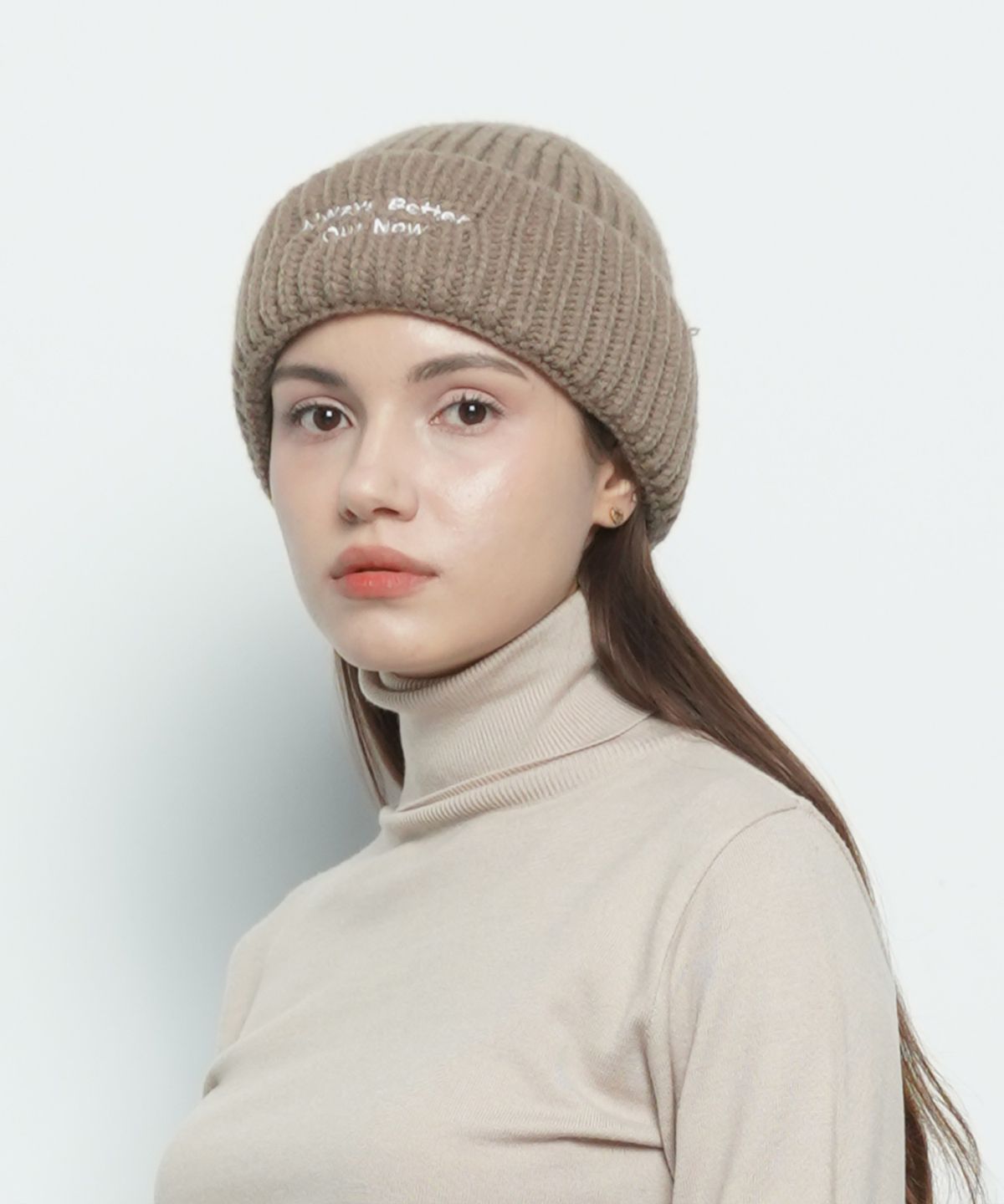 에이본(THE-ABON) MW127 abon logo beanie cocoa