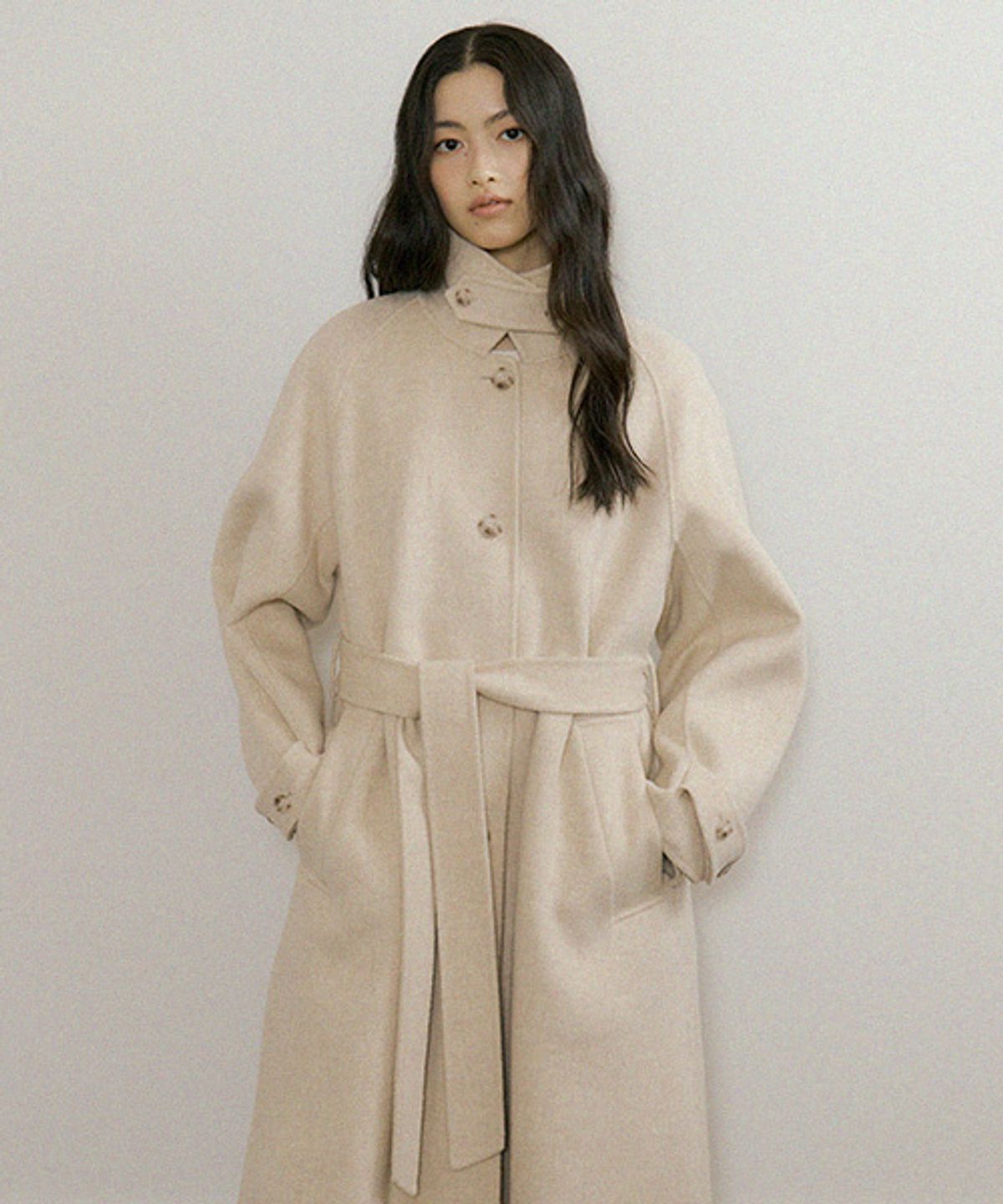 링서울(LINGSEOUL) handmade wool trench coat-yellow beige