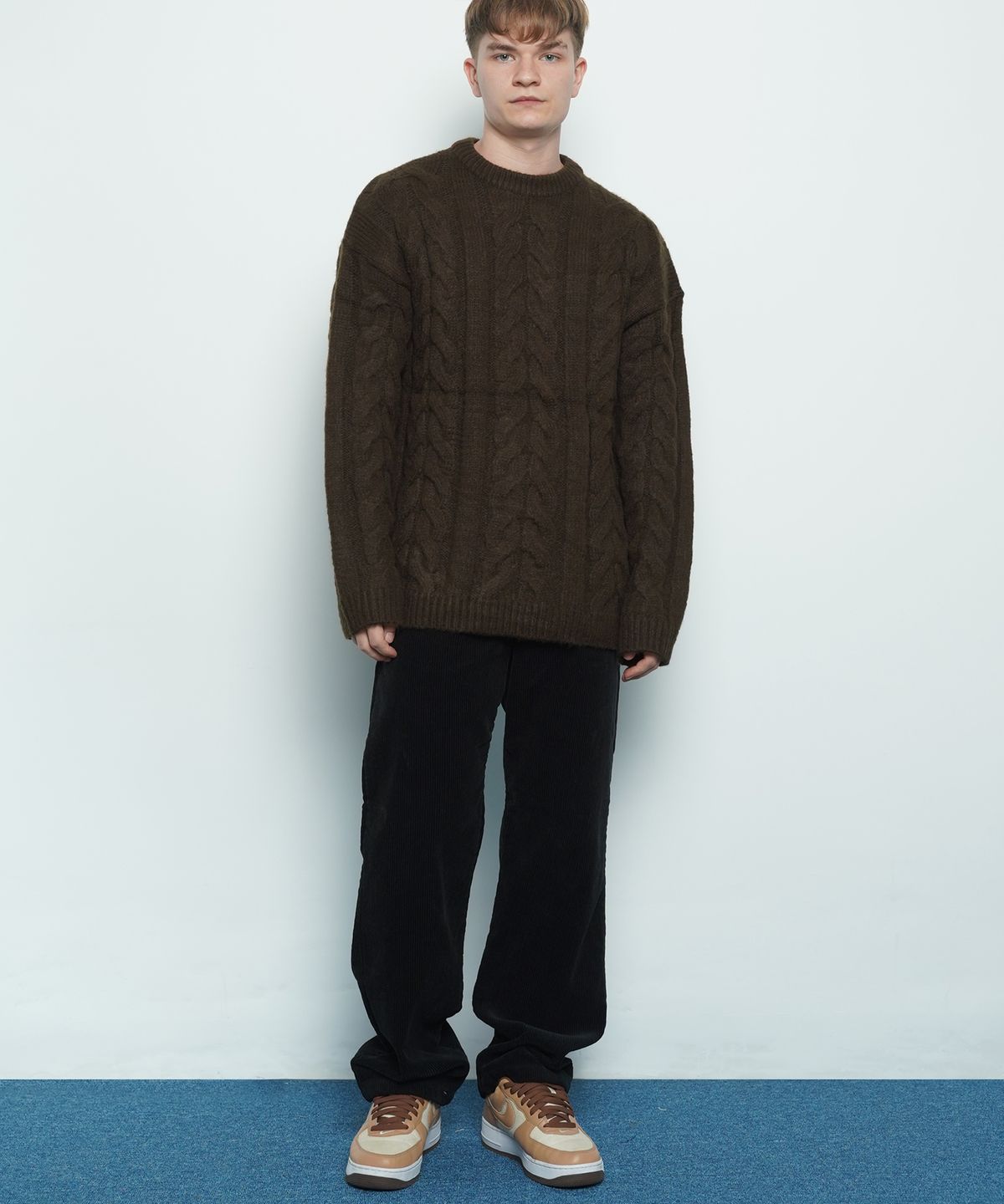 에이본(THE-ABON) M508 corduroy wide pants black