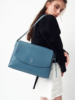 capture bag - crinkle gray blue