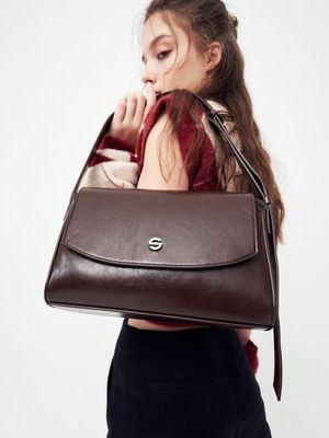 capture bag mini - crinkle choco brown