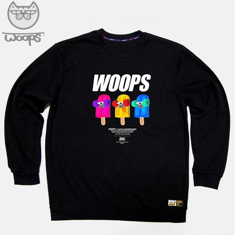WOOPS-MTM-83 스케이트보드 고양이 웁스 캐릭터 맨투맨 긴팔티
