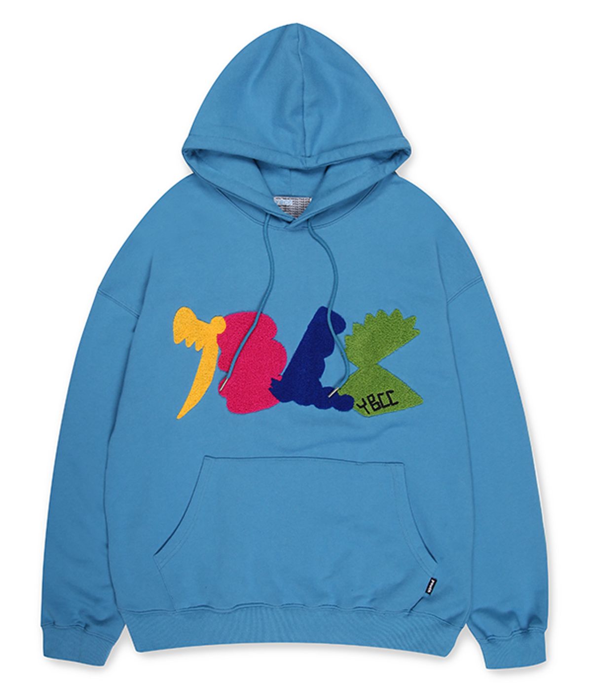 유쓰배쓰(YOUTHBATH) Boucle  logo overfit hoodie_logo blue