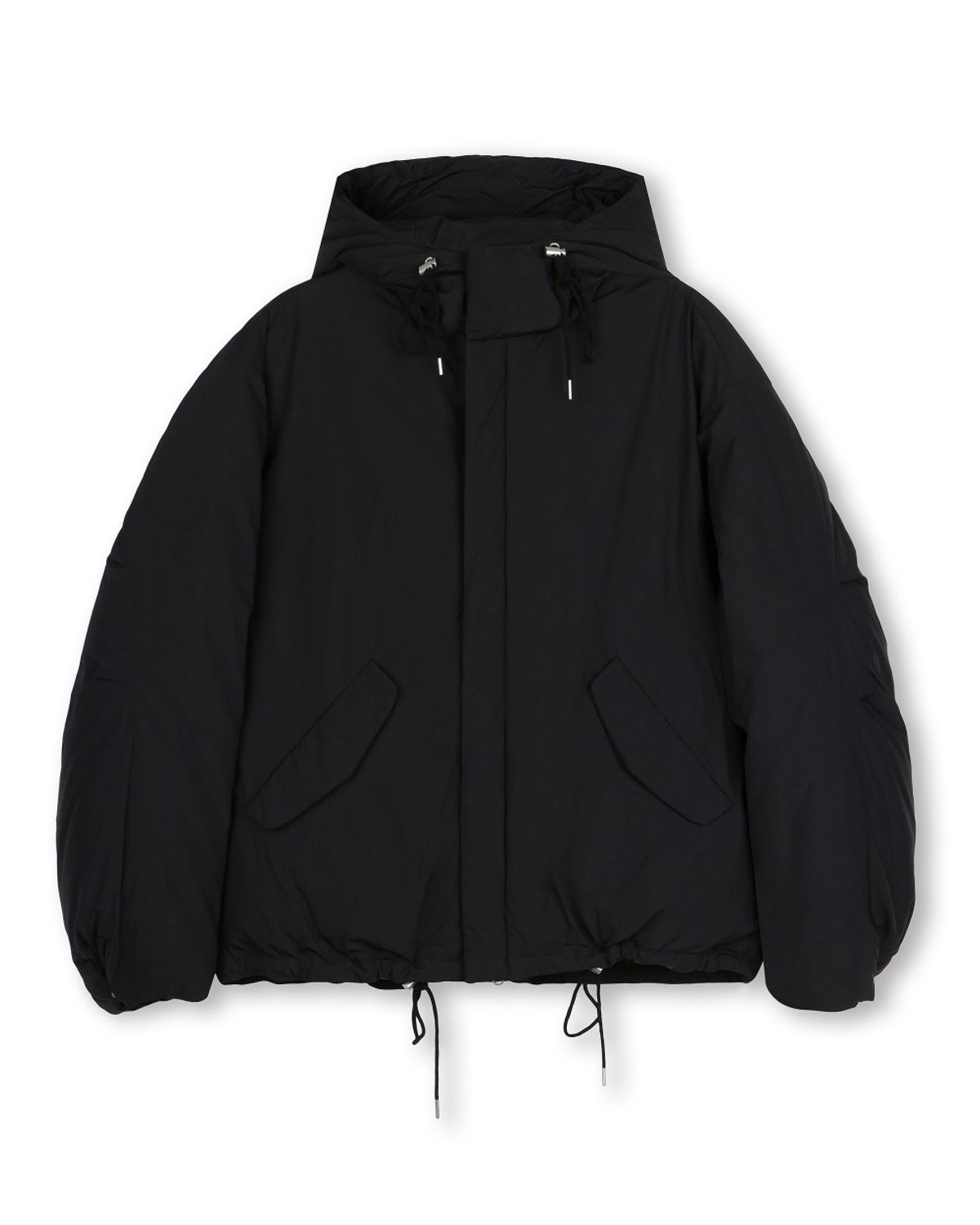 비슬로우(BESLOW) OVERSIZED M65 HOOD SHORT DOWN PARKA BLACK