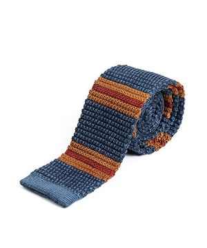 WS STRIPE KNIT TIE (aegean blue)