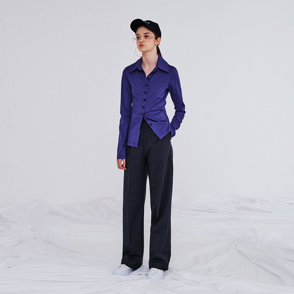메이크어토스트(MAKE A TOAST) SPANDEX SLIM SHIRTS BLUE