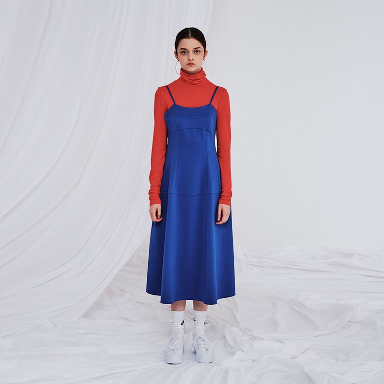 STRAP BUSTIER DRESS BLUE